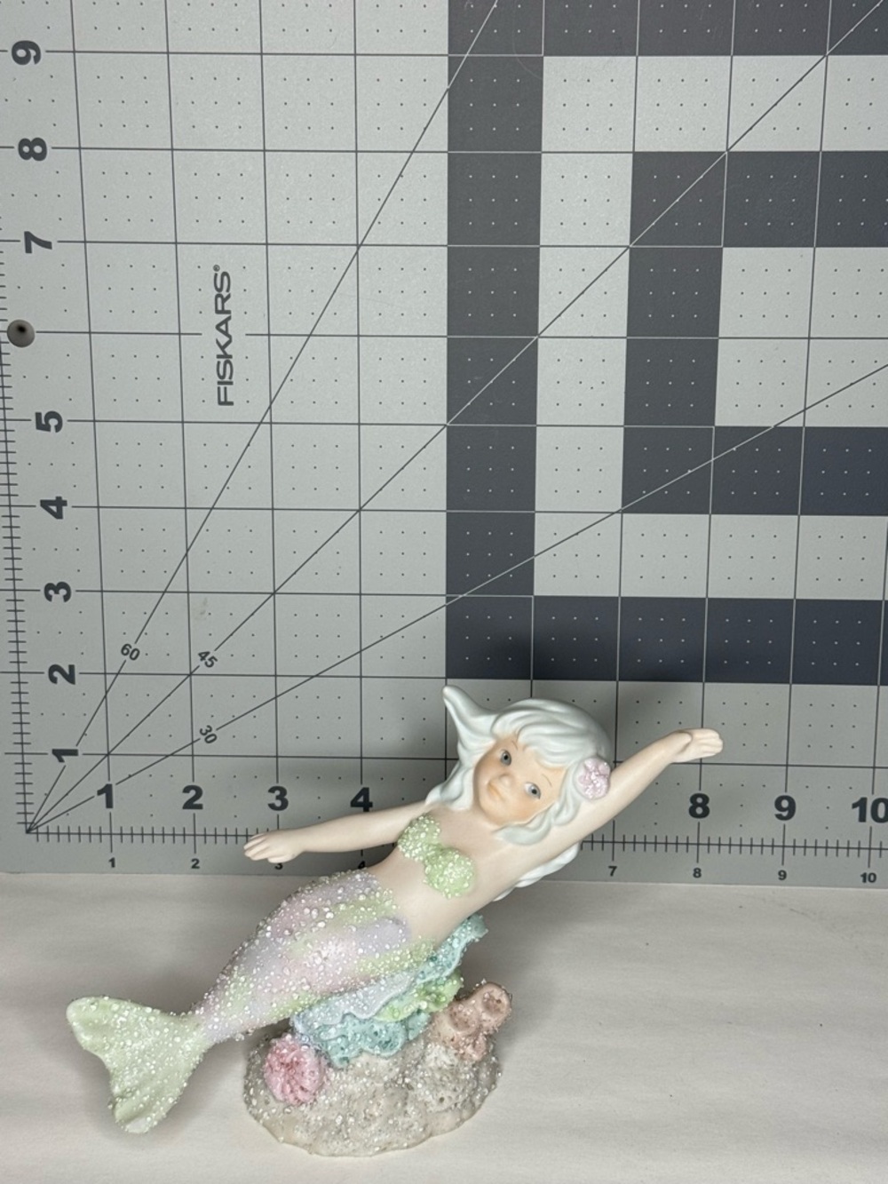 Enesco Coral Kingdom Mermaid Figurine “Crystal” - Iridescent Glitter Accent